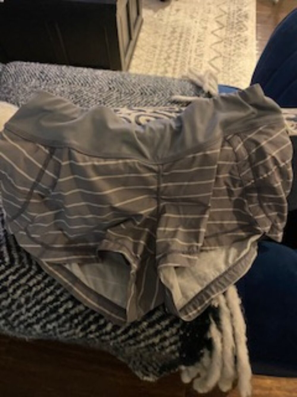 Athleta running shorts - Gray & White striped - size XS